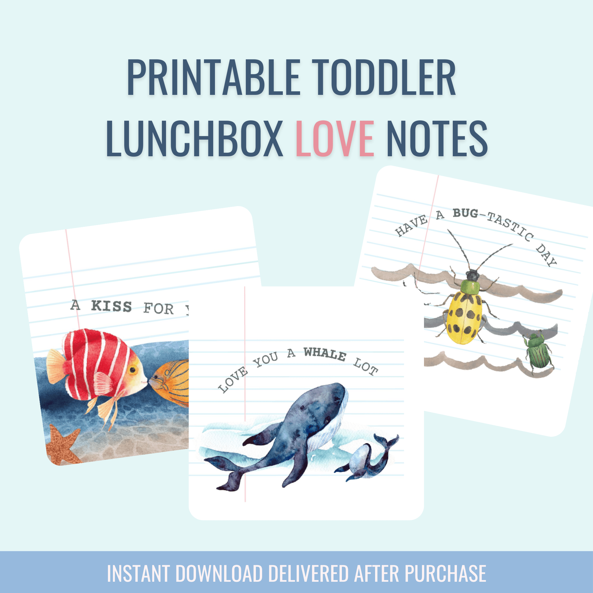 Lunchbox Love Notes (Printable Files) - Curious Baby Cards - DIGI - LUNCHBOX