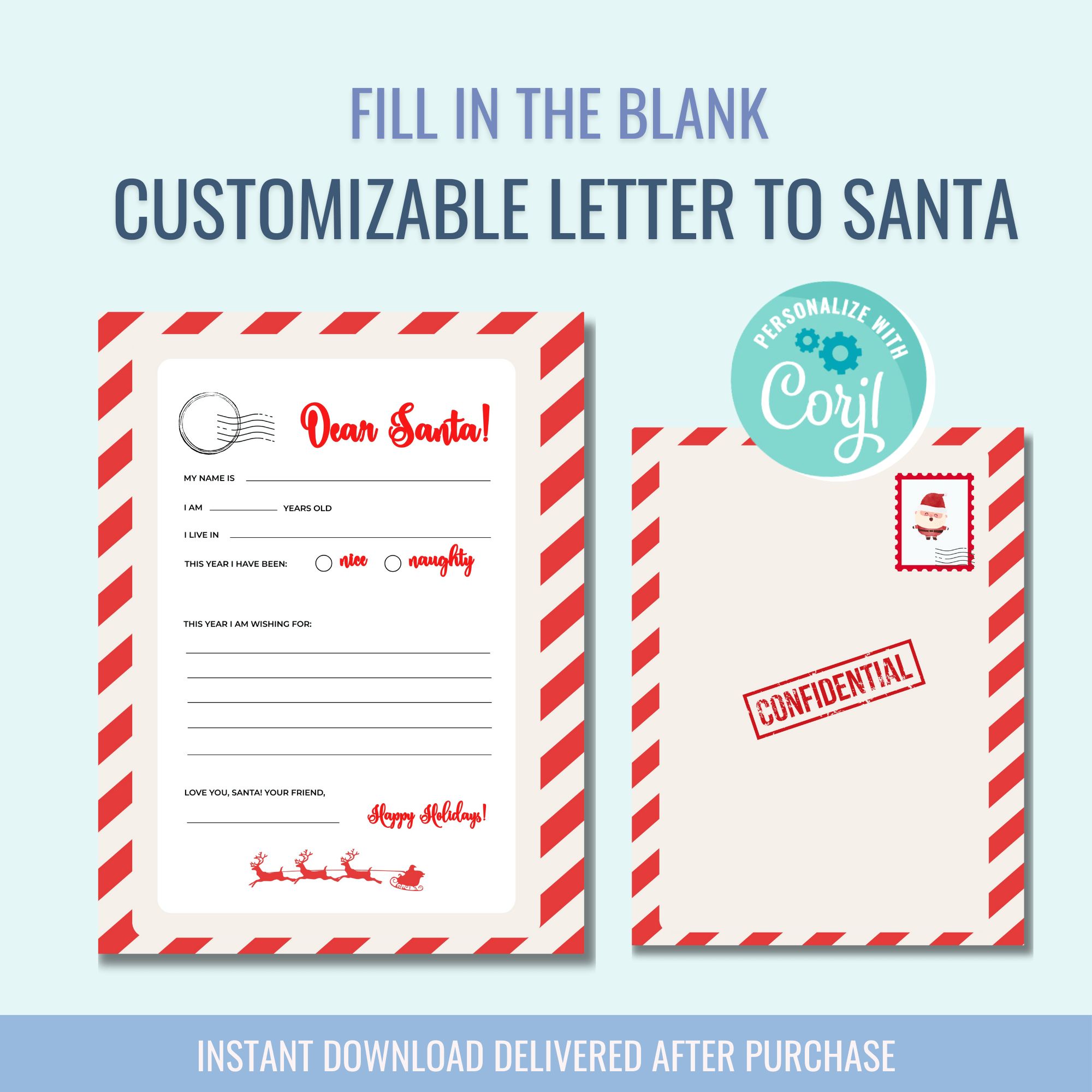 Customizable Letter to Santa - Curious Baby Cards -