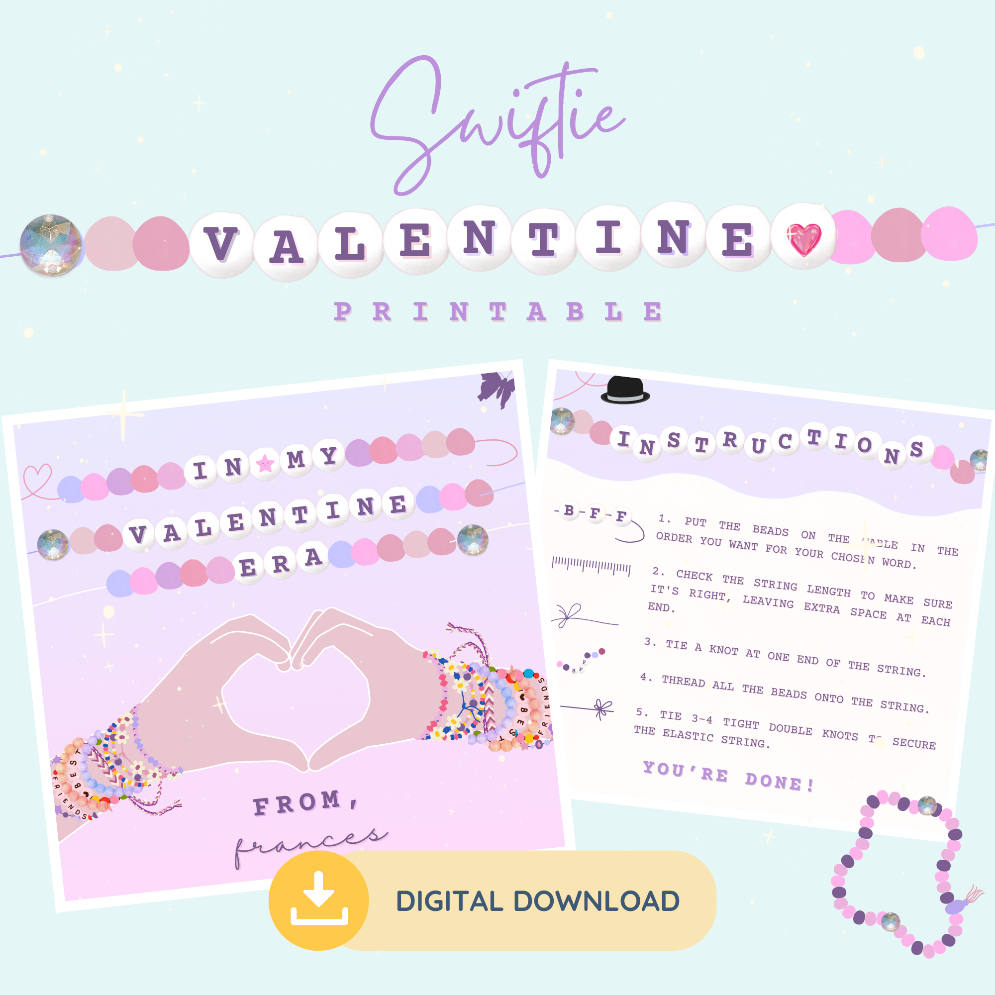 Printable: Swiftie Friendship Valentine (Fill in the Blank Name) - Curious Baby Cards -
