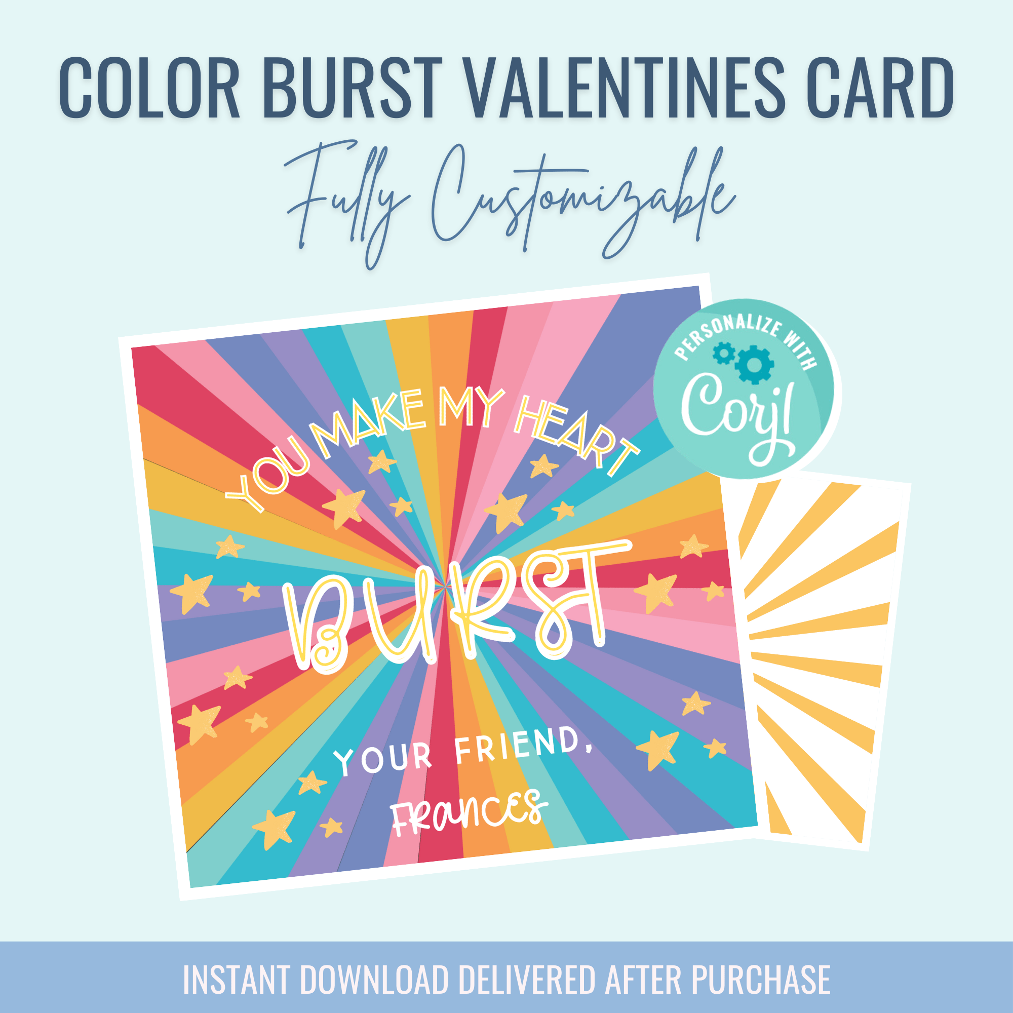 Printable: Burst Candy Valentine - Curious Baby Cards - DIGI - VAL - BURST