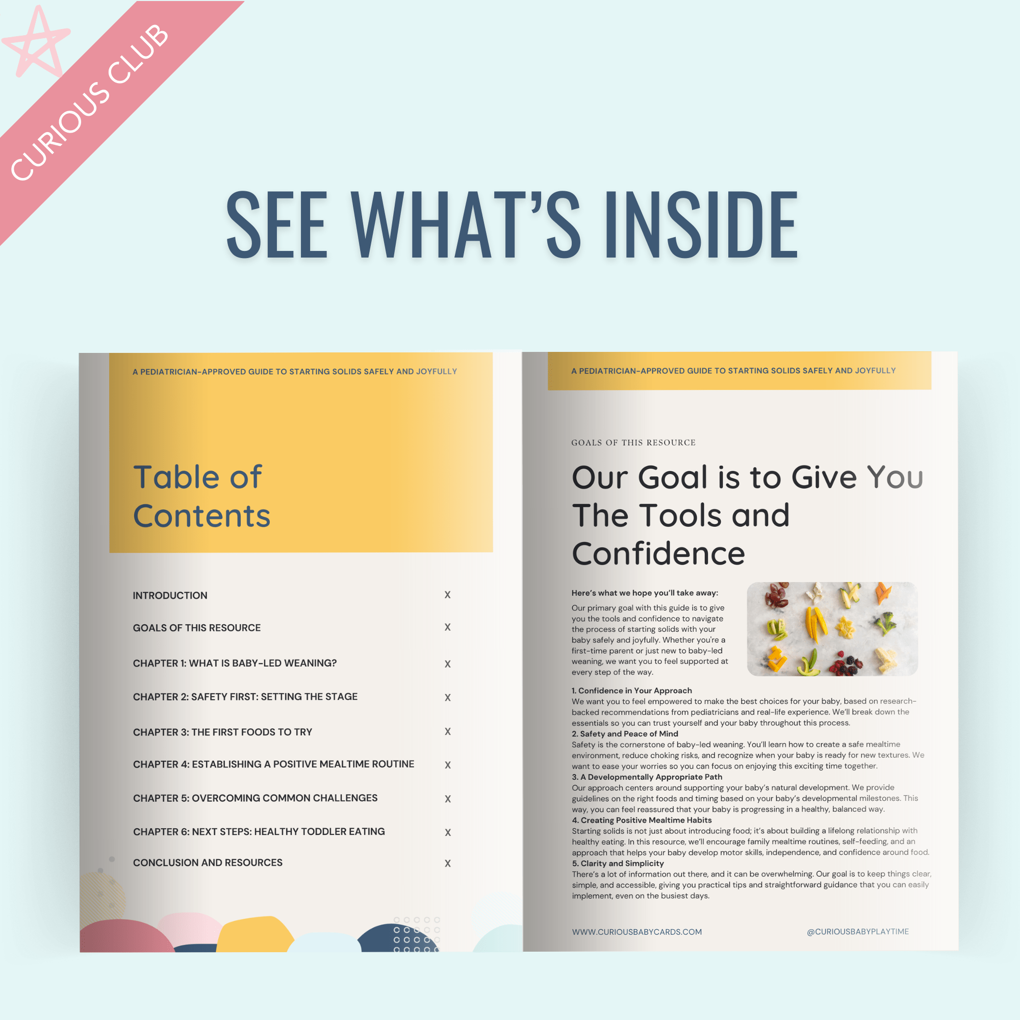 Parenting Guide eBook: Starting Solids - Baby - Led Weaning with Confidence (21 - Page Digital Download) - Curious Baby Cards - DIGI - BLW - GUIDE