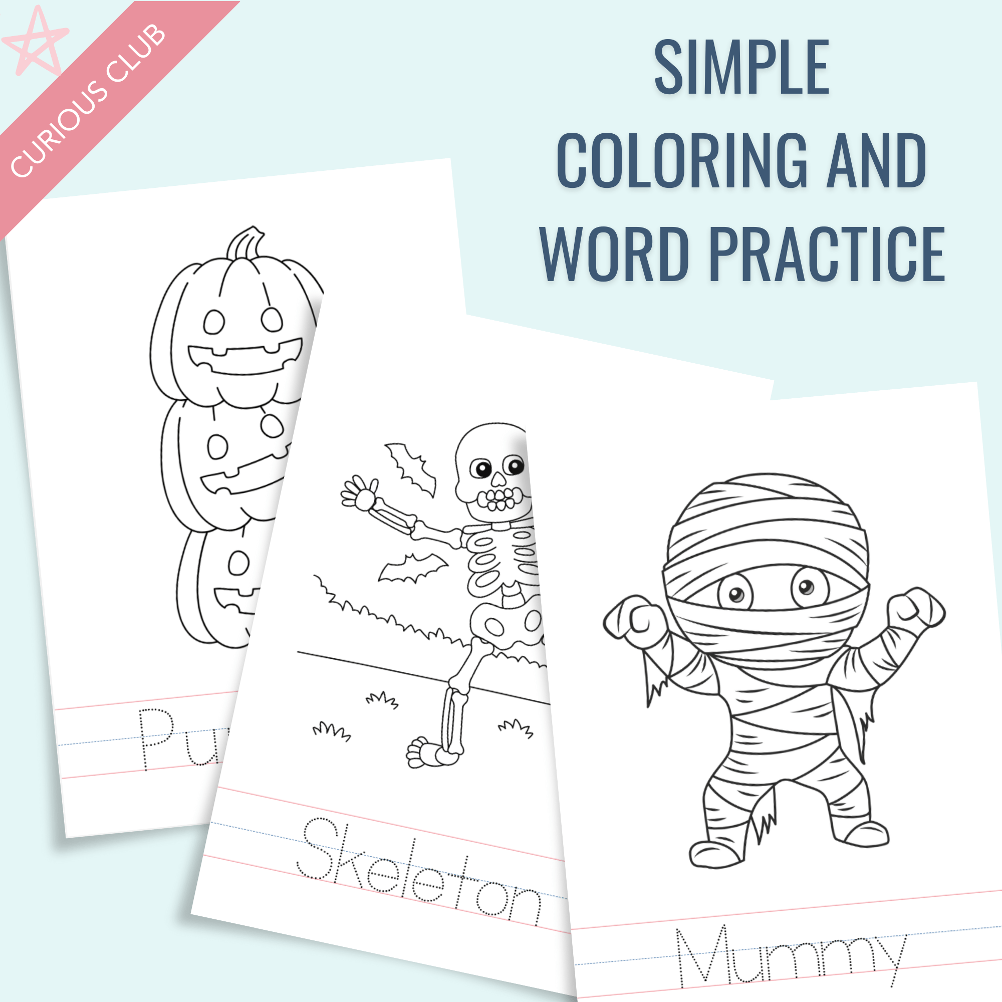 Halloween Theme: Writing Practice + Coloring Book - Curious Baby Cards - Digital - Hanukkah