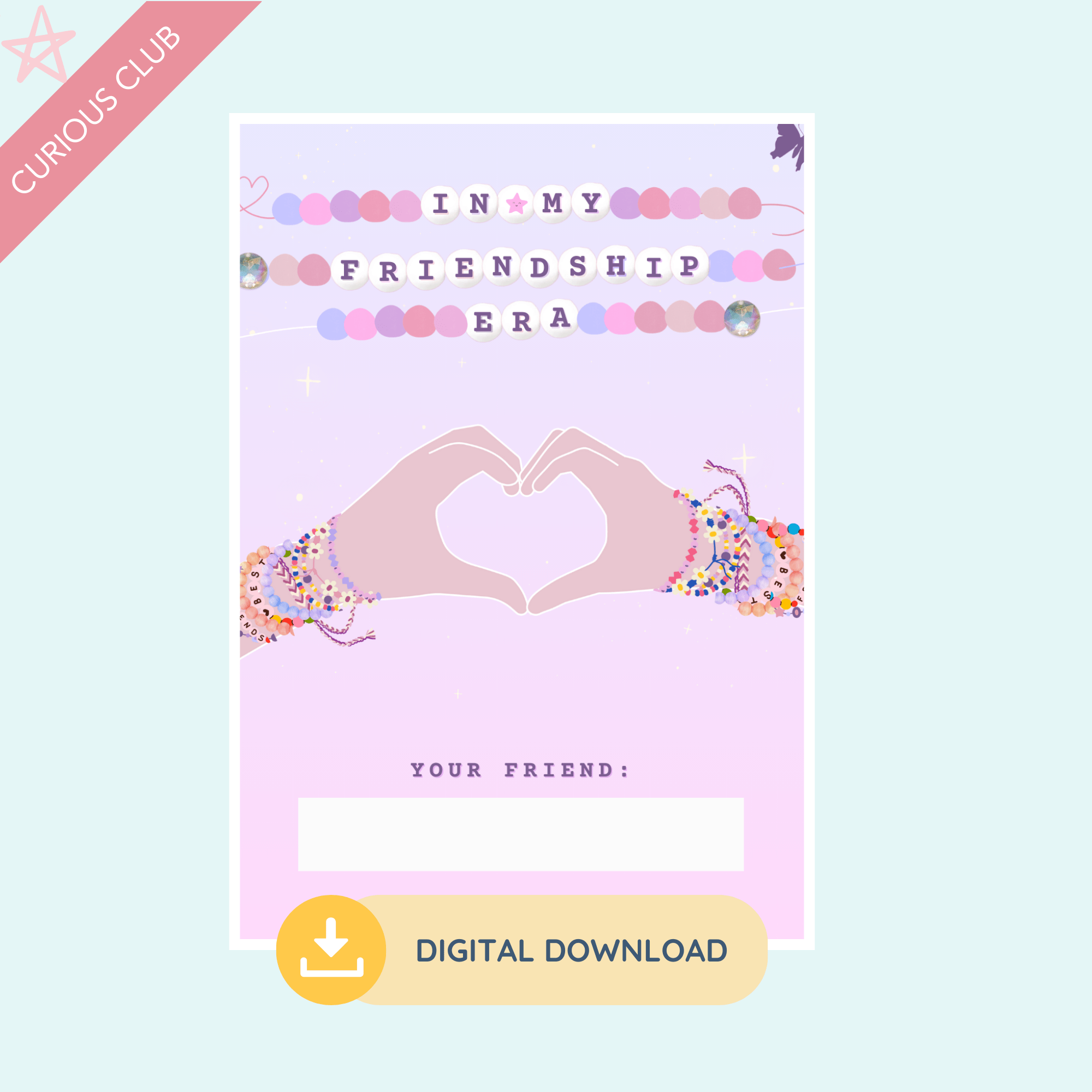 Printable: Swiftie Friendship Valentine (Fill in the Blank Name) - Curious Baby Cards -