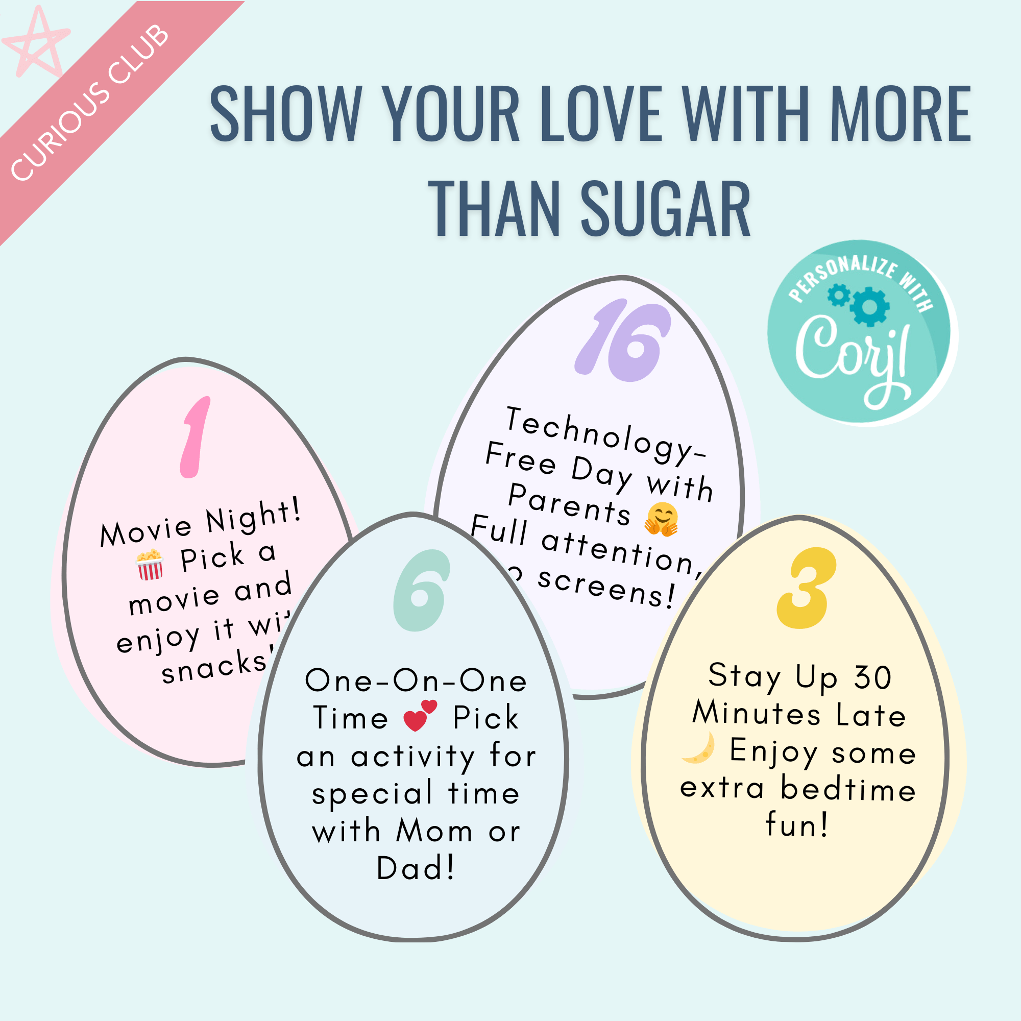 Printable: Easter Egg Coupons (Fully Customizable) - Curious Baby Cards - DIGI - EAS - COUP