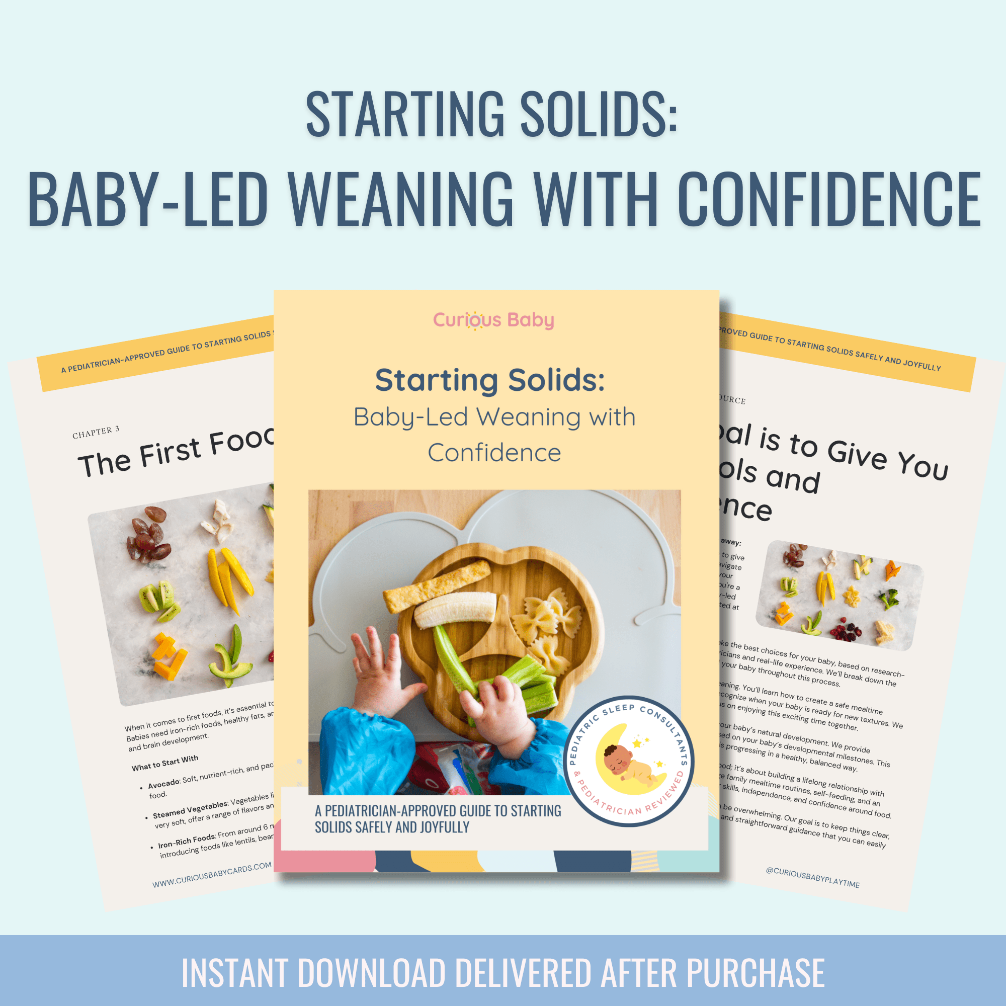 Parenting Guide eBook: Starting Solids - Baby - Led Weaning with Confidence (21 - Page Digital Download) - Curious Baby Cards - DIGI - BLW - GUIDE
