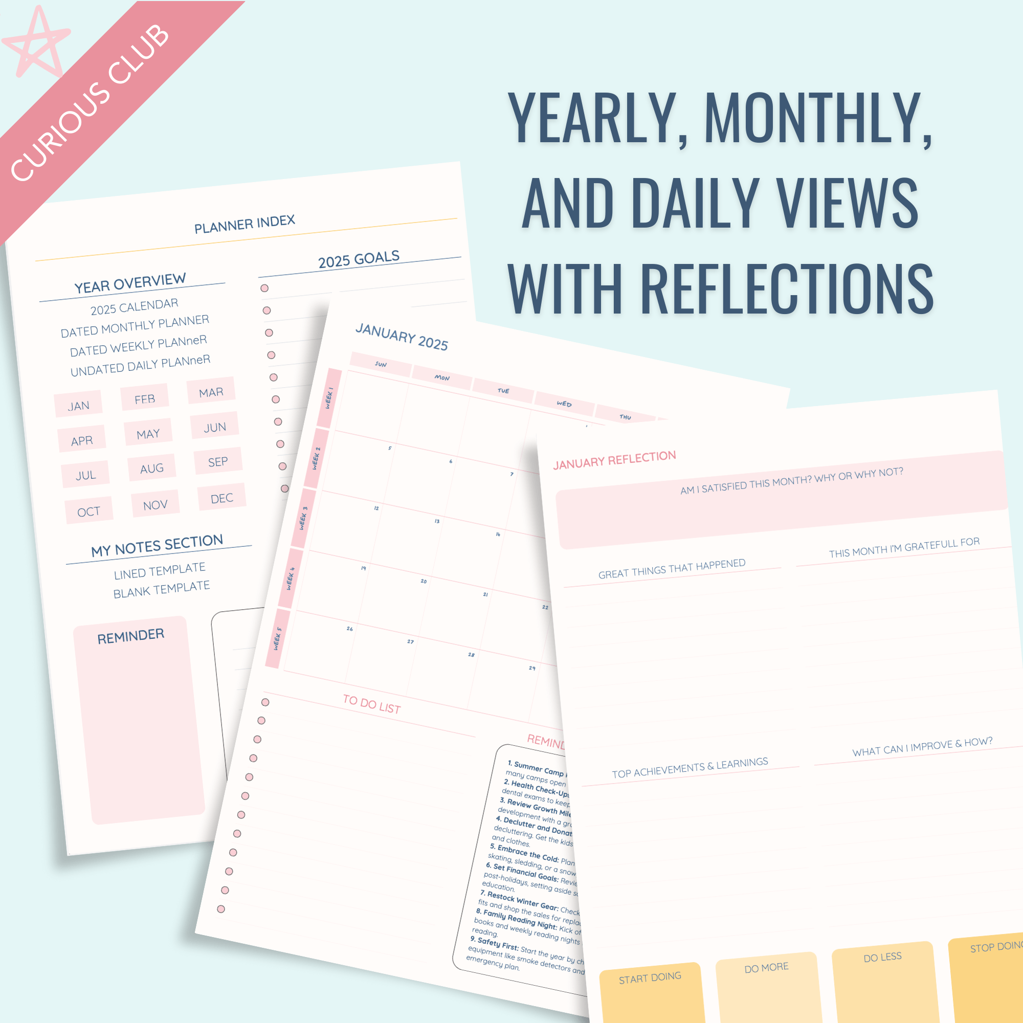 Printable: Annual 2025 Parent Planner - Curious Baby Cards - DIGI - PLANNER