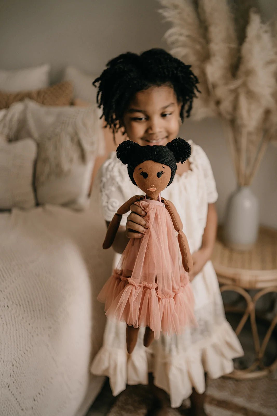 Keyona Boho Doll- Rose Dress – Curious Baby Cards
