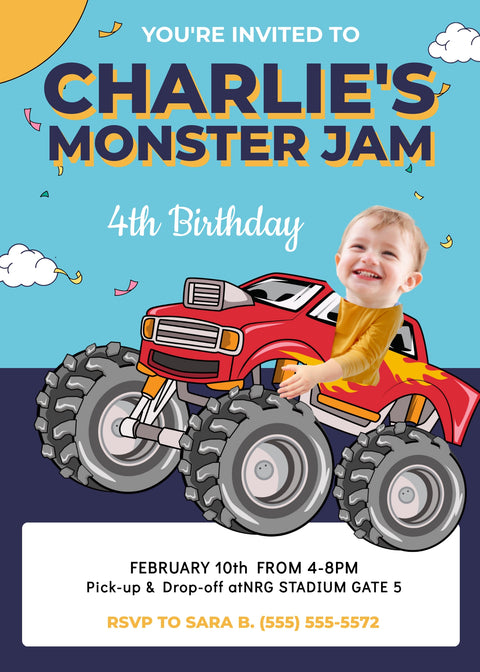 Printable: Monster Jam Birthday Invitation