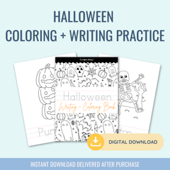 Halloween Theme: Writing Practice + Coloring Book - Curious Baby Cards - Digital - Hanukkah