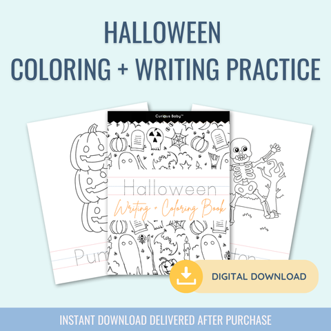 Halloween Theme: Writing Practice + Coloring Book