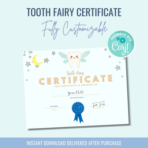 Printable: Tooth Fairy Certificate