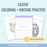 Printable: Easter Writing + Coloring Book - Curious Baby Cards - DIGI - EAS - BUN