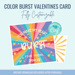 Printable: Burst Candy Valentine - Curious Baby Cards - DIGI - VAL - BURST