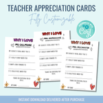 Printable: Teacher Appreciation Cards - Curious Baby Cards - DIGI - TEACH