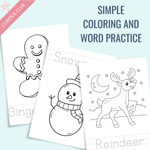Christmas Theme: Writing Practice + Coloring Book - Curious Baby Cards - Digital - Christmas
