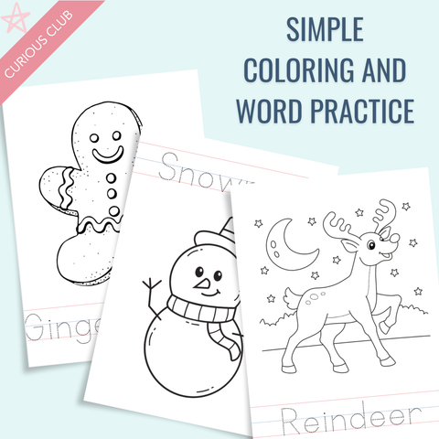 Christmas Theme: Writing Practice + Coloring Book