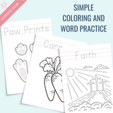 Printable: Easter Writing + Coloring Book - Curious Baby Cards - DIGI - EAS - BUN
