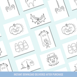 Halloween Printable Post Cards - Curious Baby Cards - 