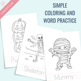 Halloween Theme: Writing Practice + Coloring Book - Curious Baby Cards - Digital - Hanukkah