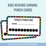 Printable: Kids Reward Earning Punch Card - Curious Baby Cards - DIGI - PUNCH