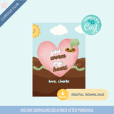 Printable: Gummy Worm Candy Valentine - Curious Baby Cards - DIGI - VAL - BURST