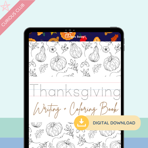 Thanksgiving Theme: Writing Practice + Coloring Book