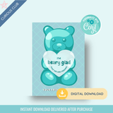 Printable: Gummy Bear Candy Valentine - Curious Baby Cards - DIGI - VAL - BURST