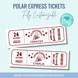 Printable: Polar Express Tickets - Curious Baby Cards - DIGI - POLAR