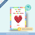 Printable: Brick We Were Built to Be Friends Valentine - Curious Baby Cards - DIGI - VAL - BRICK