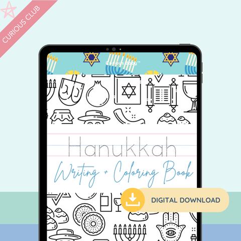 Hanukkah Theme: Writing Practice + Coloring Book