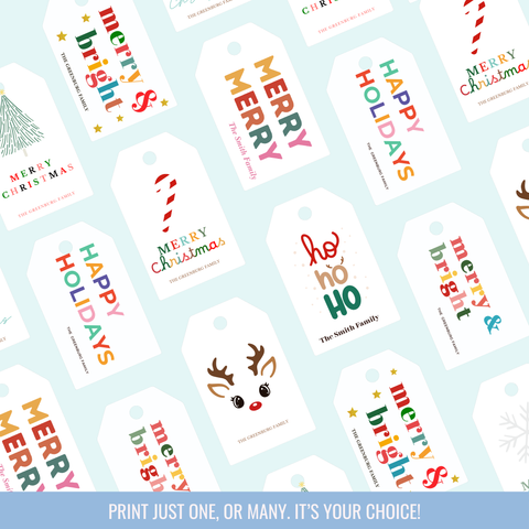 Holiday Printable Gift Tags (Fully Customizable)