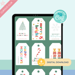 Holiday Printable Gift Tags (Fully Customizable) - Curious Baby Cards - DIGI - GIFT TAGS