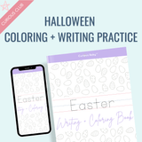 Printable: Easter Writing + Coloring Book - Curious Baby Cards - DIGI - EAS - BUN
