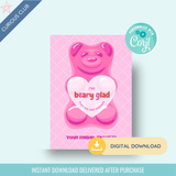 Printable: Gummy Bear Candy Valentine - Curious Baby Cards - DIGI - VAL - BURST