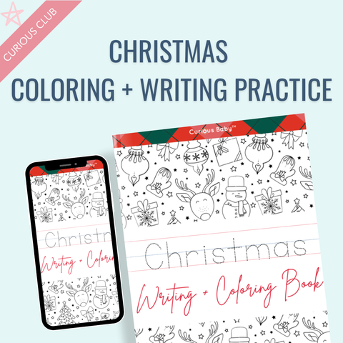 Christmas Theme: Writing Practice + Coloring Book