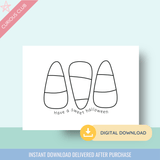 Halloween Printable Post Cards - Curious Baby Cards - 