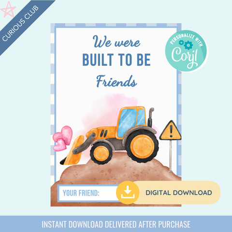 Printable: Valentine's Construction Truck (Set of 6 Designs)