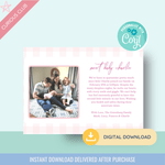 Printable: Birth Announcement Cards (Pink, Grey, and Blue) - Curious Baby Cards - DIGI - BIRTH
