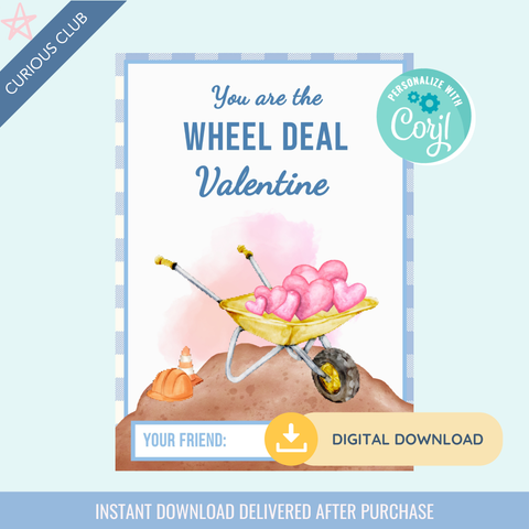 Printable: Valentine's Construction Truck (Set of 6 Designs)